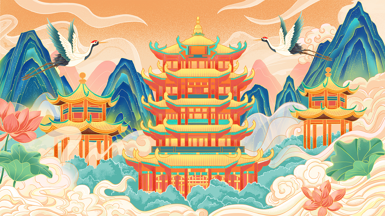 国潮建筑-黄鹤楼（图ZMzE4NDc4Mzcy） - 创作习作 - 站酷设计师世界啊小骗子原创素材 - 站酷ZCOOL