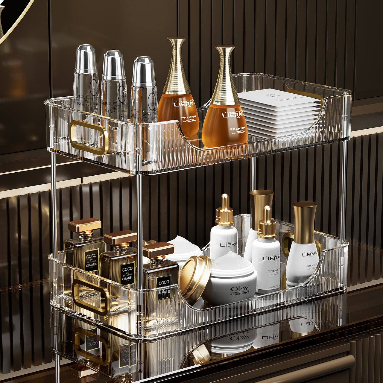 轻奢化妆品收纳架（图ZMzE0NzgyNDUy） - 产品 - 站酷设计师C4Ddoudou原创素材 - 站酷ZCOOL