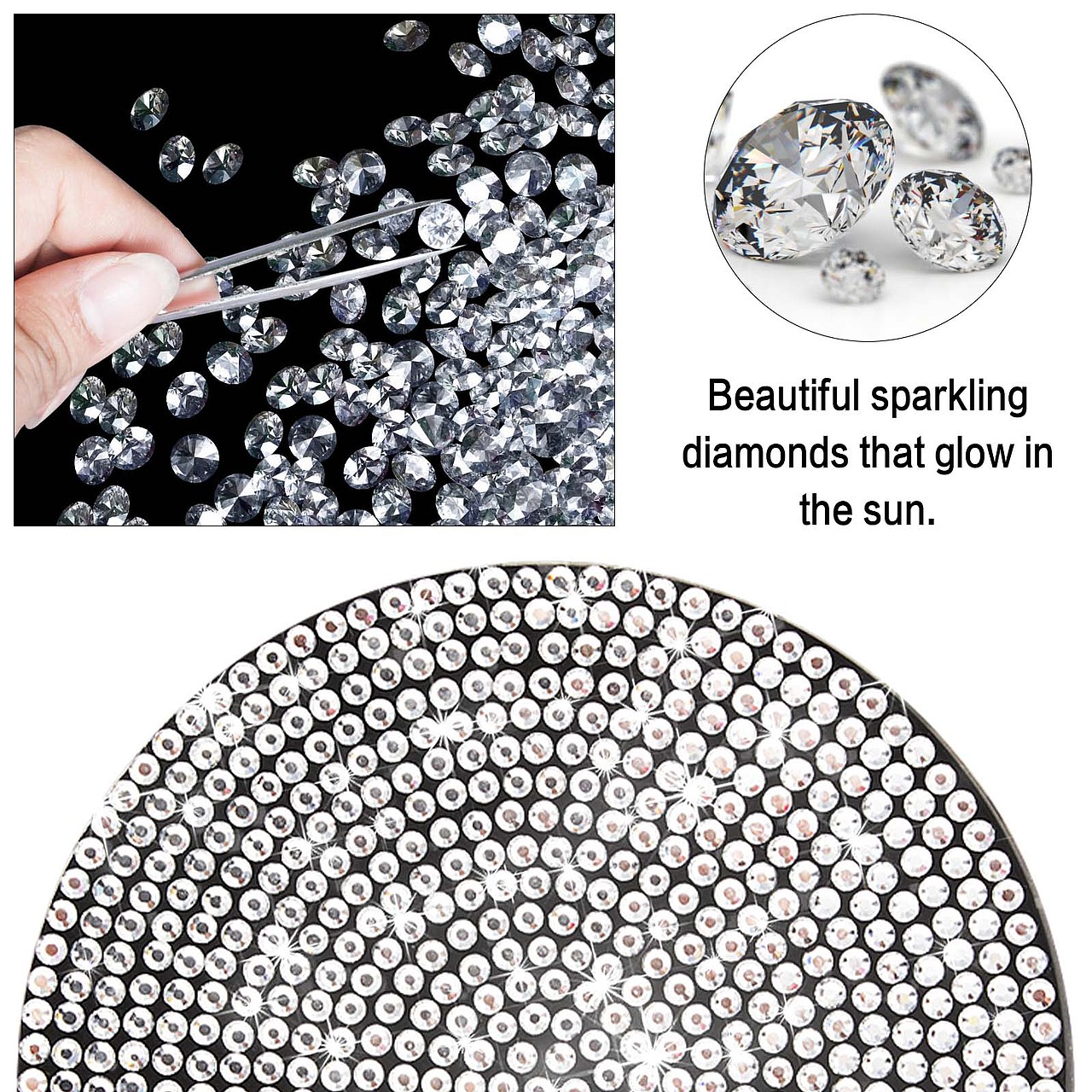 4件镶钻汽车杯垫套装