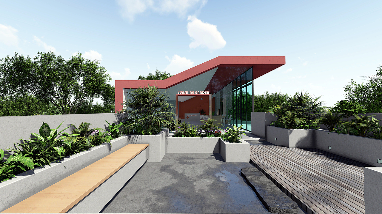 网红打卡地——公园内咖啡书吧设计