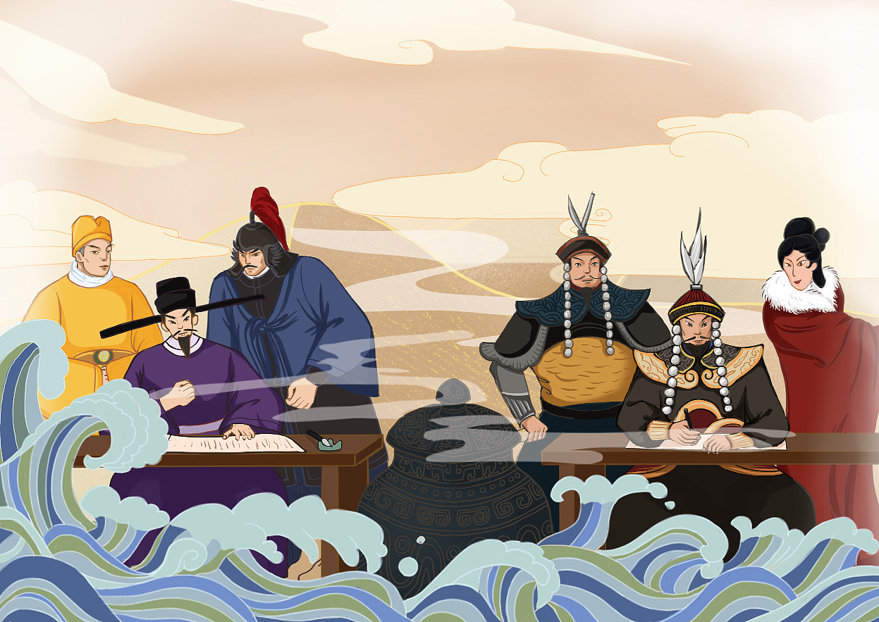 《澶渊之盟》成语故事插画