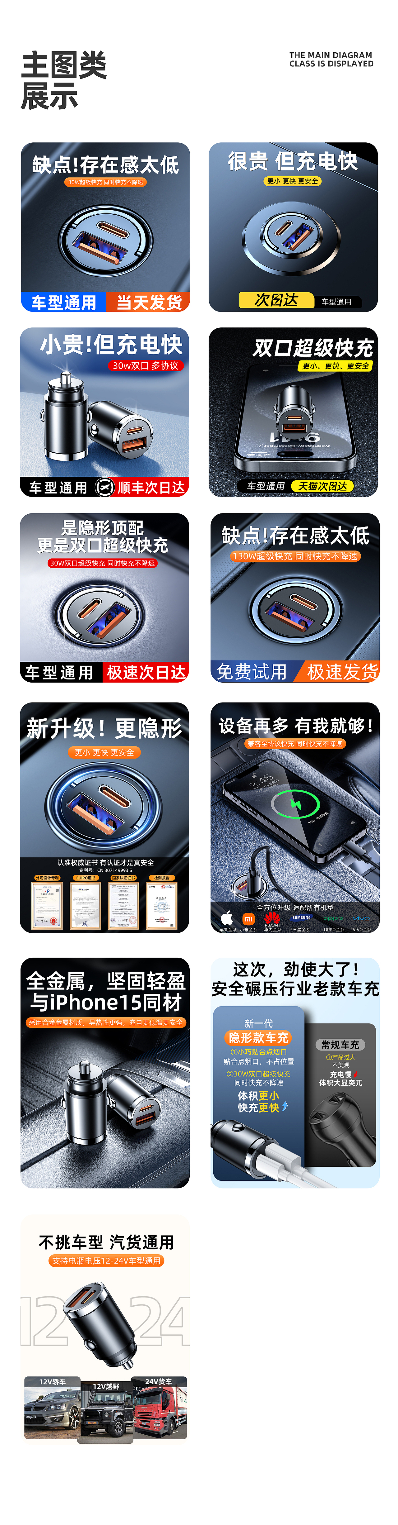 车载充电器详情页策划（图ZMzYxOTI3NDgw） - 产品 - 站酷设计师HUANGYJIE原创素材 - 站酷ZCOOL
