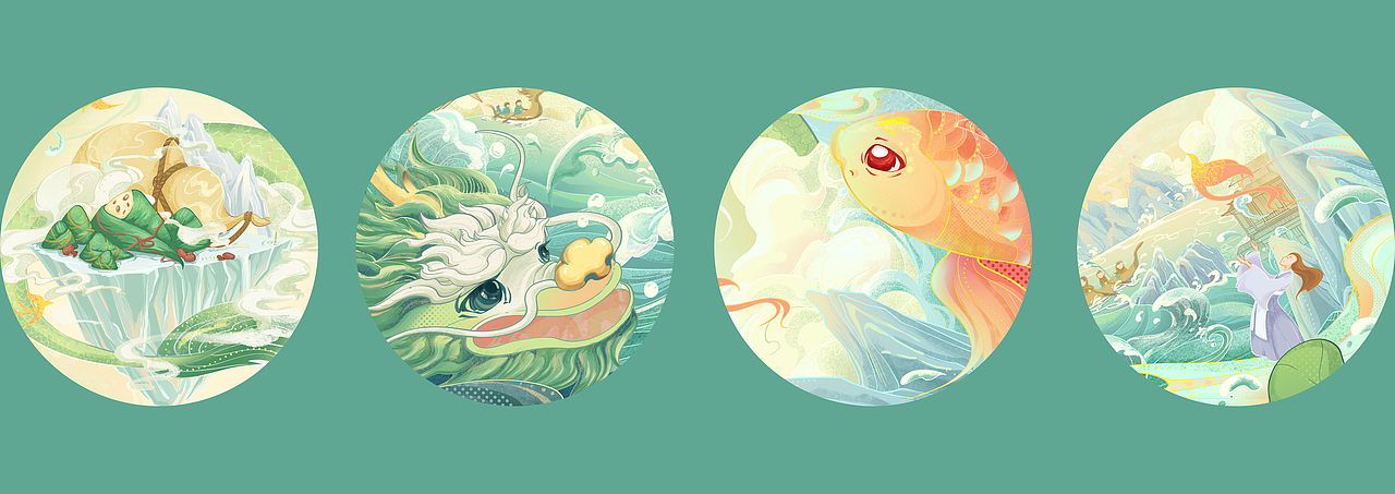 端午节（图ZMzM0ODc1OTQ0） - 商业插画 - 站酷设计师猫宁ing原创素材 - 站酷ZCOOL