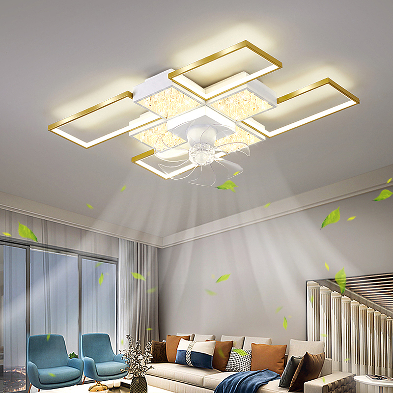 风扇吸顶灯带水晶