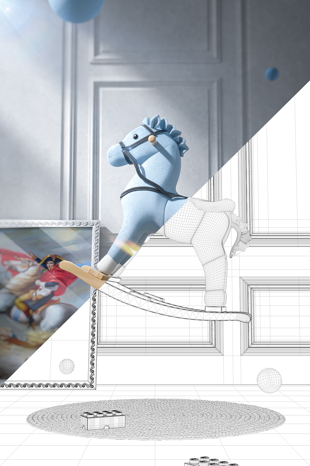 一组儿童木马的渲染图（图ZMzI4MDQzMTYw） - 产品 - 站酷设计师Dragon_C4D原创素材 - 站酷ZCOOL