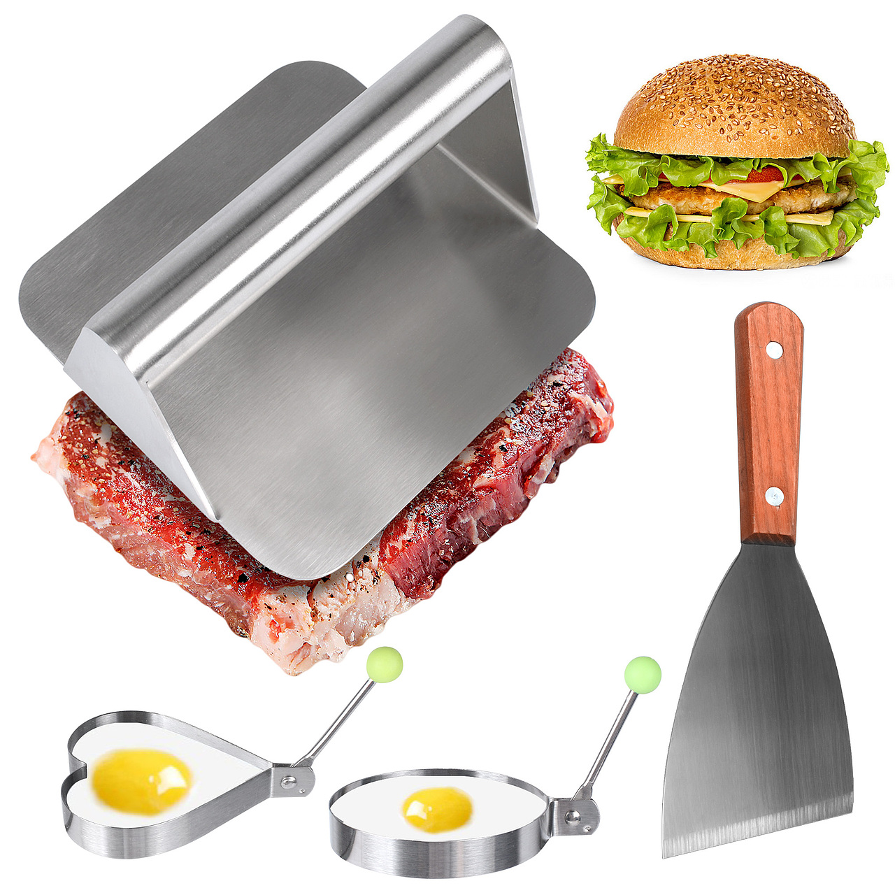 亚马逊——不锈钢压饼套装主图