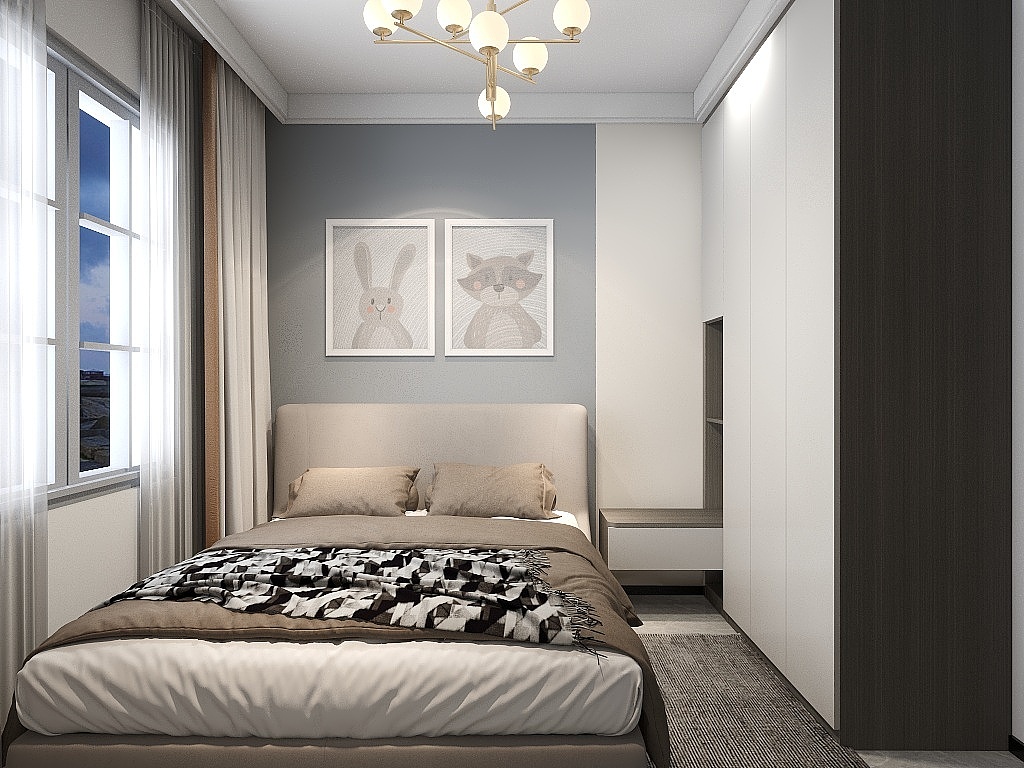 现代轻奢系列：浅灰与深色木纹之间的融合感应（图ZMzE1MzgwMjI0） - 家装设计 - 站酷设计师设计师徐来原创素材 - 站酷ZCOOL