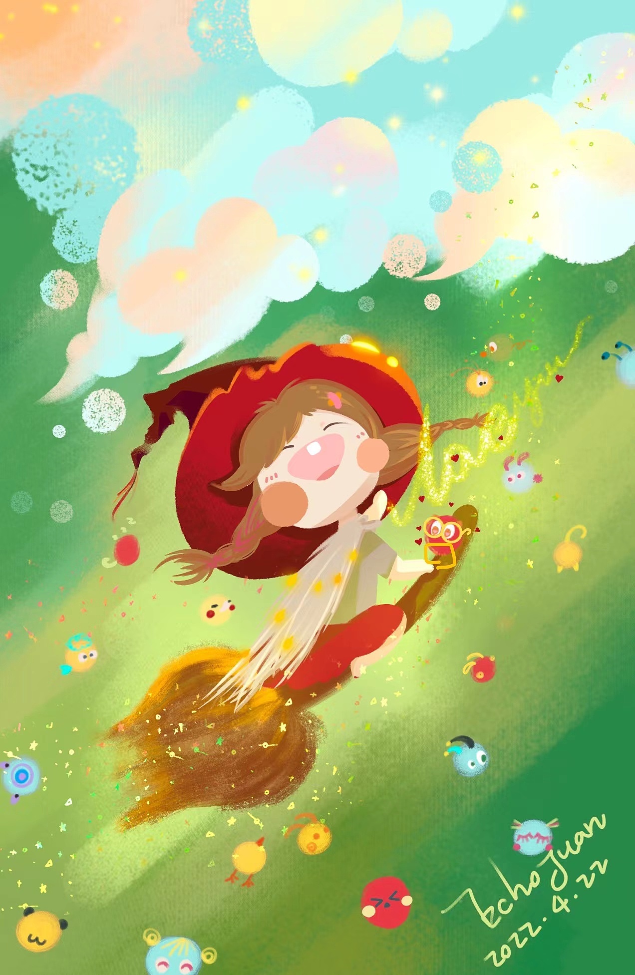 自由飞翔的小魔女（图ZMzI2NTA1OTk2） - 创作习作 - 站酷设计师ECHO卷原创素材 - 站酷ZCOOL