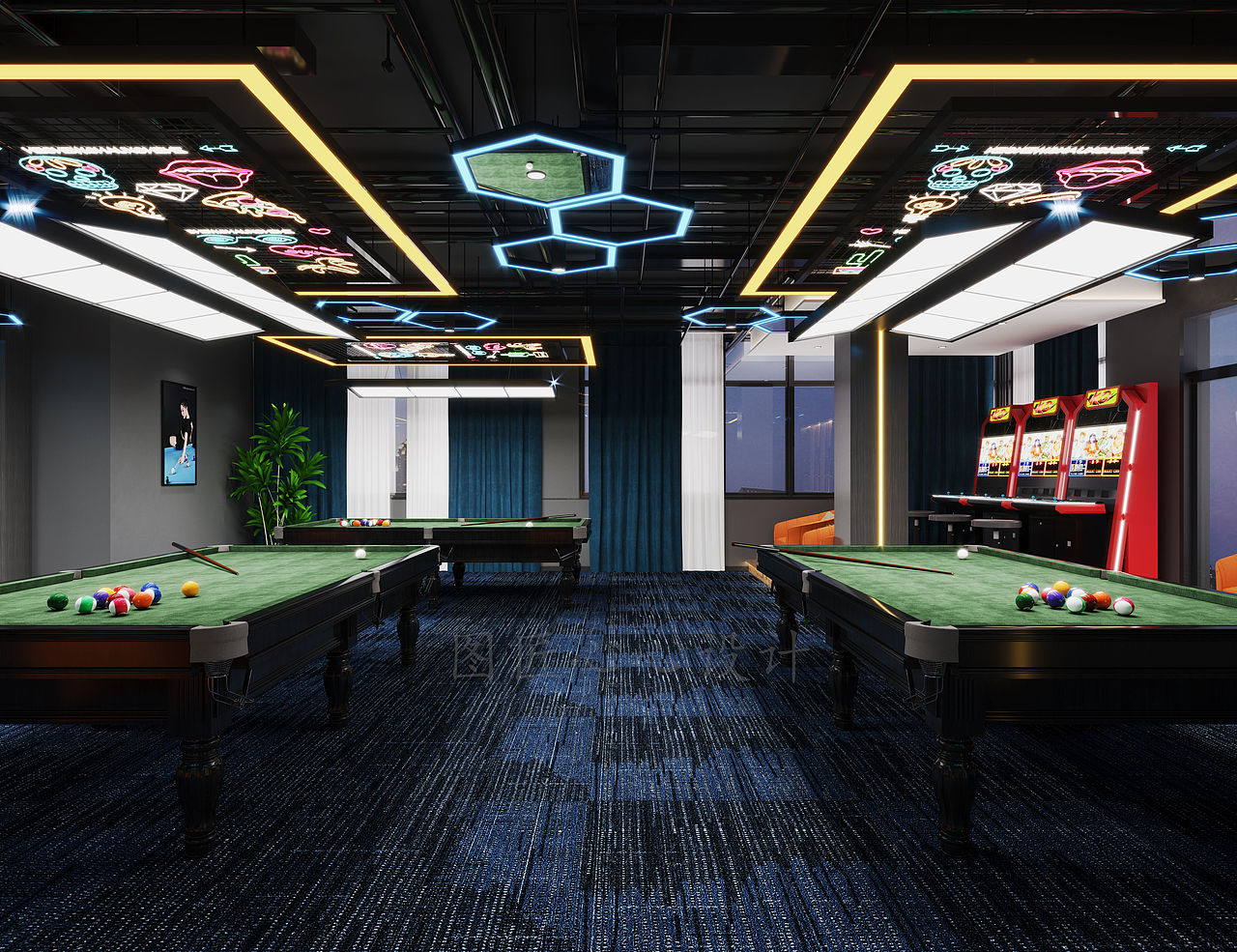 台球馆设计——简约休闲型的时尚空间
