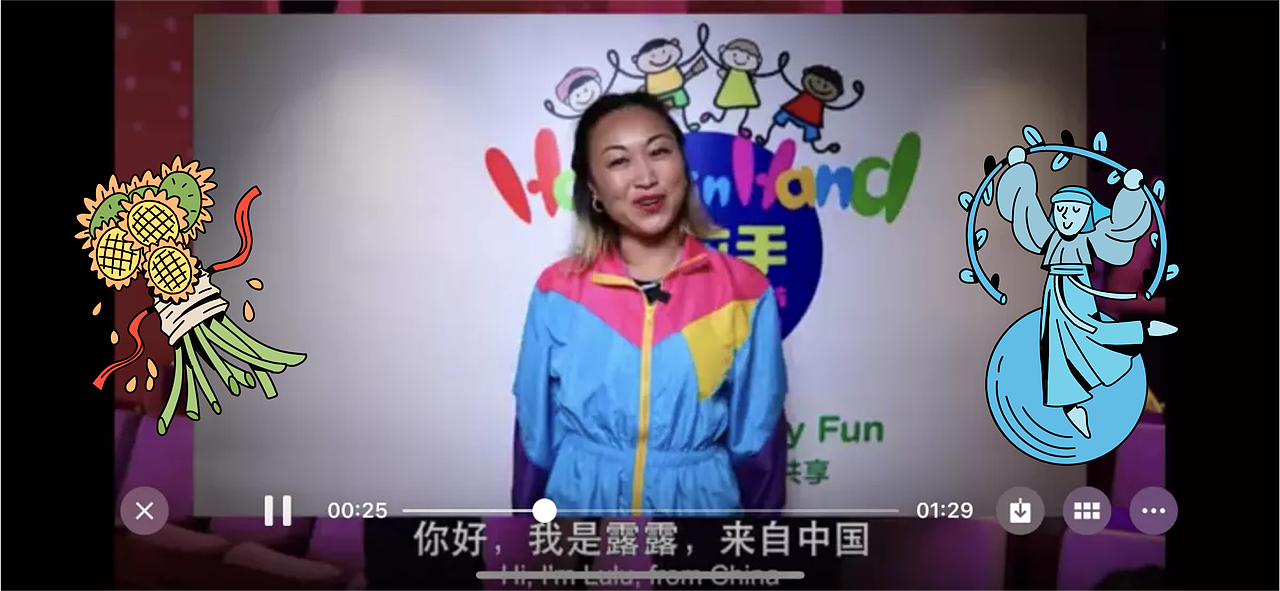 手拉手国际家庭电音节-视频国家标志插画