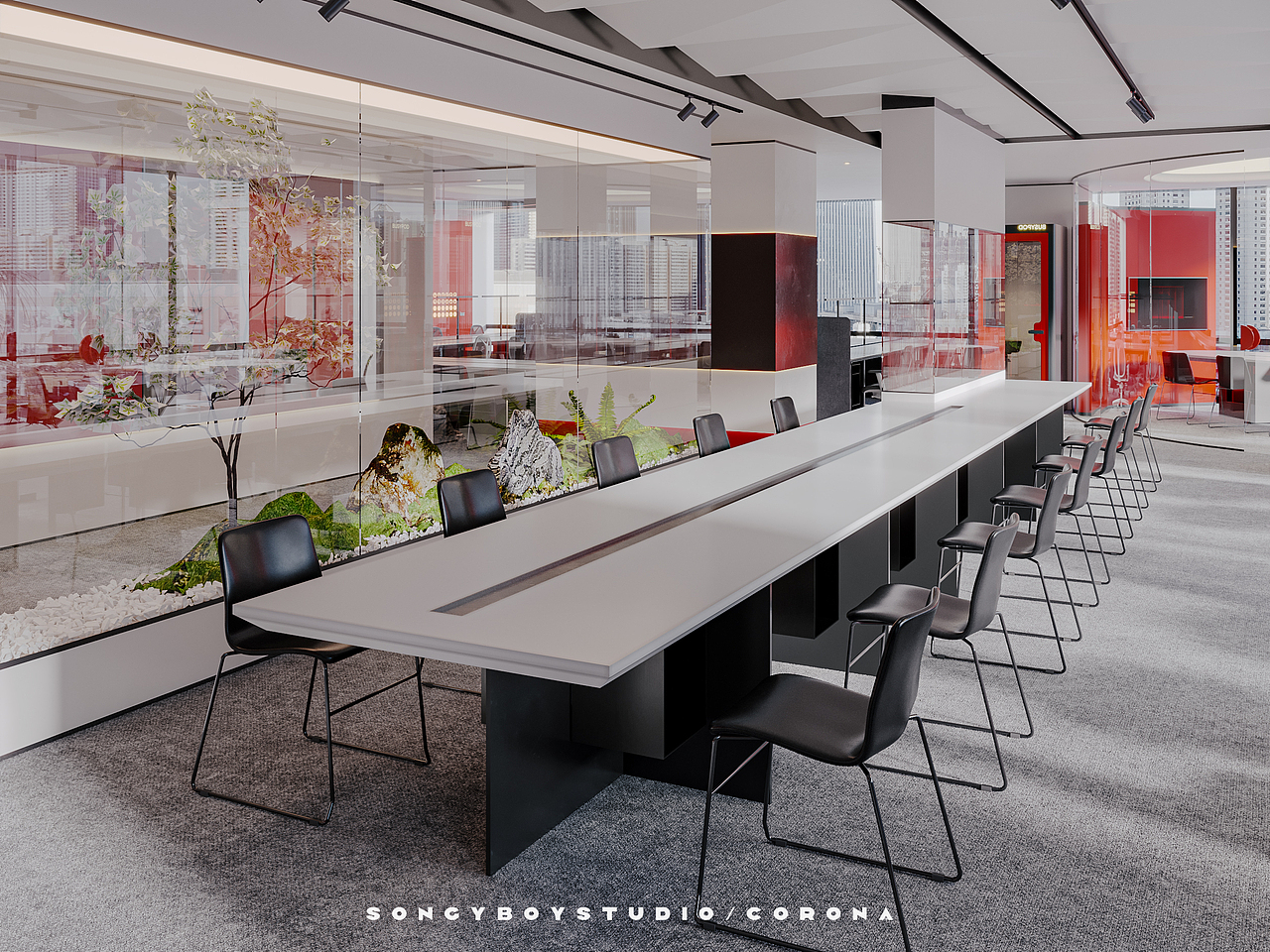 SongYboy∣280㎡,现代Ferrari办公室