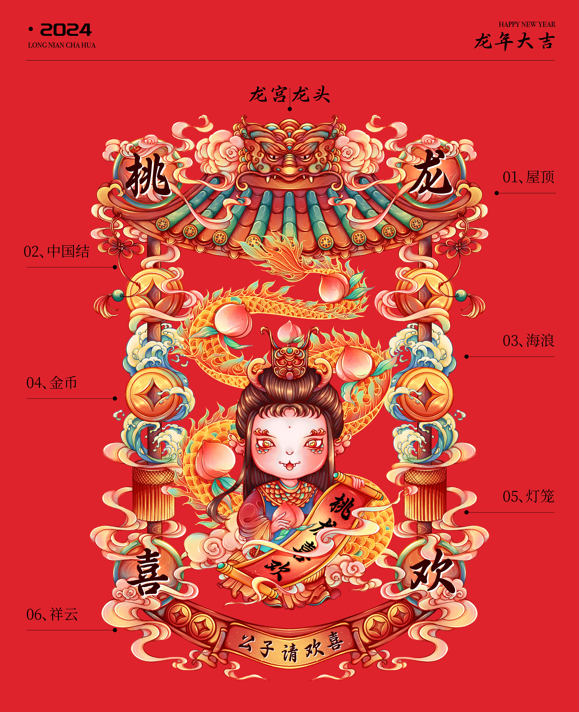 2024龙年插画IP系列（图ZMzU3MTg1MDk2） - 创作习作 - 站酷设计师画画的Man曼原创素材 - 站酷ZCOOL