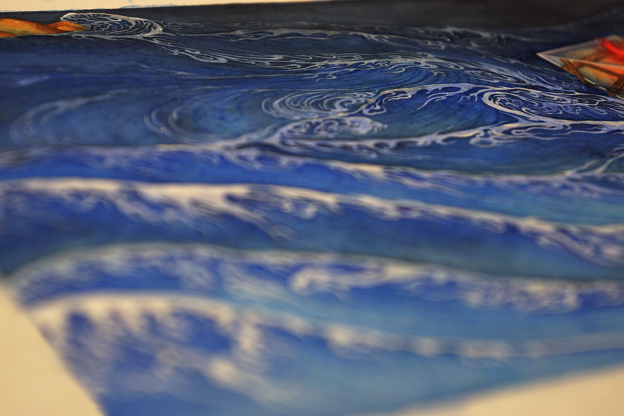 白中南颜彩《日本异色文学经典》封面插画