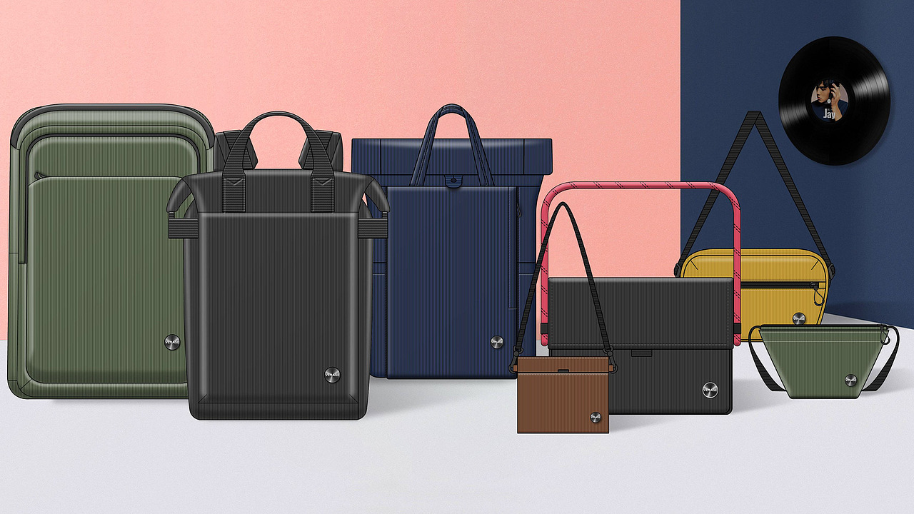 复古唱片通勤包袋设计