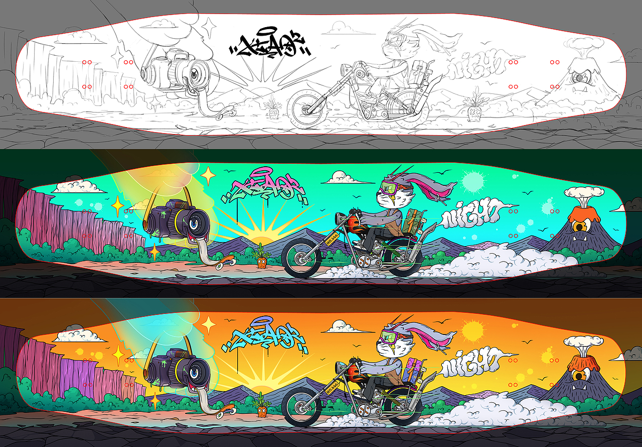 夜长板 滑手定制板面