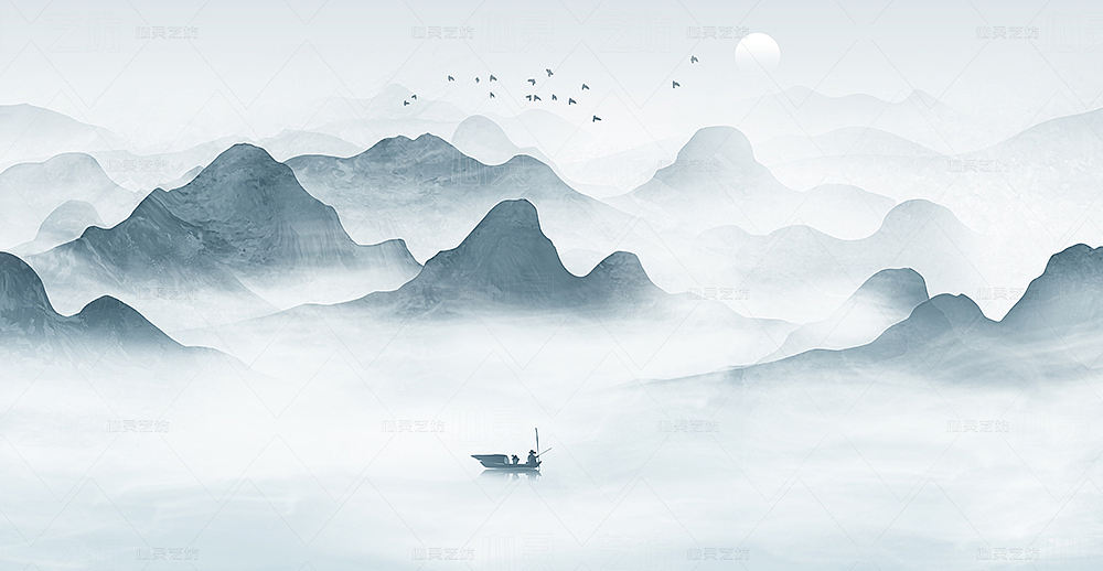 中国风意境水墨山水画（图ZMzUxNzQ3MDAw） - 商业插画 - 站酷设计师心灵艺坊原创素材 - 站酷ZCOOL