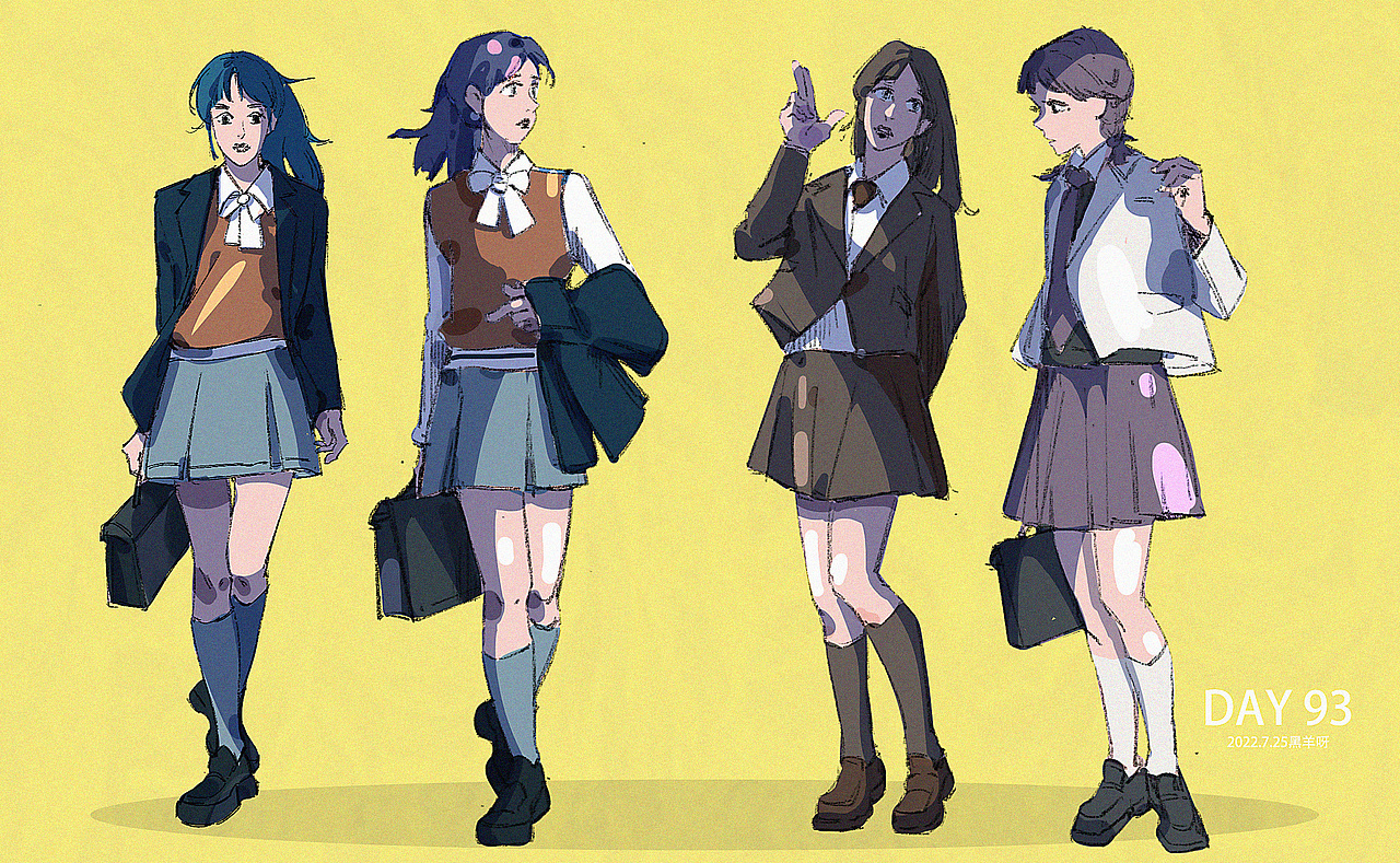 【人物隔日涂】51-100（图ZMzE1NzQ4ODQ4） - 创作习作 - 站酷设计师黑羊呀原创素材 - 站酷ZCOOL