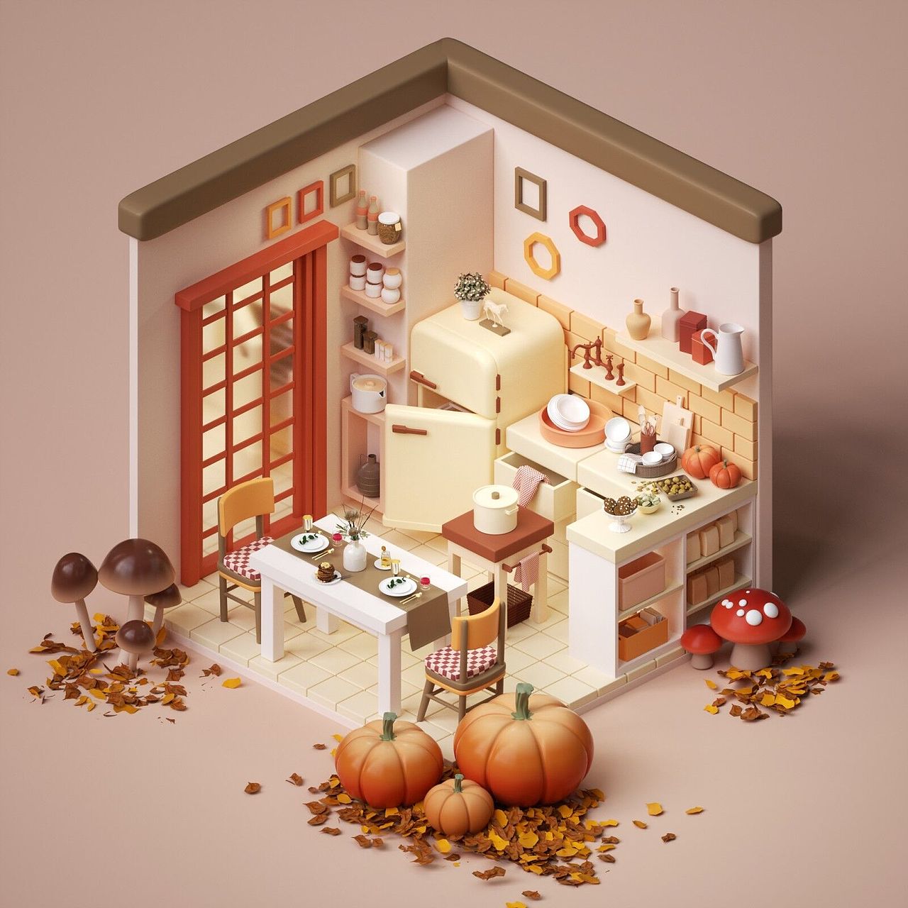 近期C4D零基础课程小房间案例优秀作业-C4D蜂巢计划(图ZMzQ0MDQxMjgw) - 场景 - 站酷设计师我就是NiaoNiao原创素材 - 站酷ZCOOL