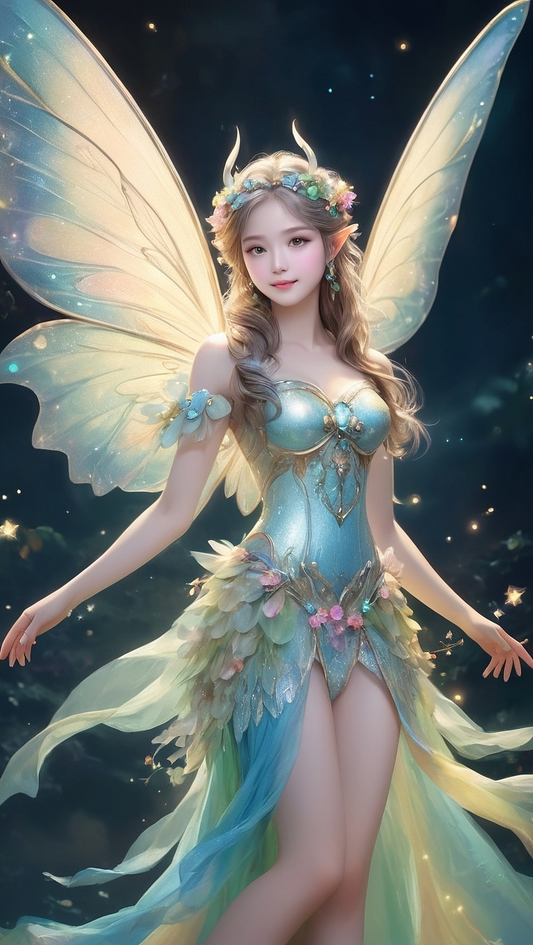 AI 生成国风精灵美女