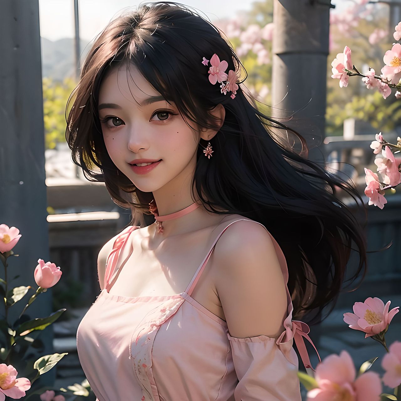 AI绘画作品分享——温婉少女