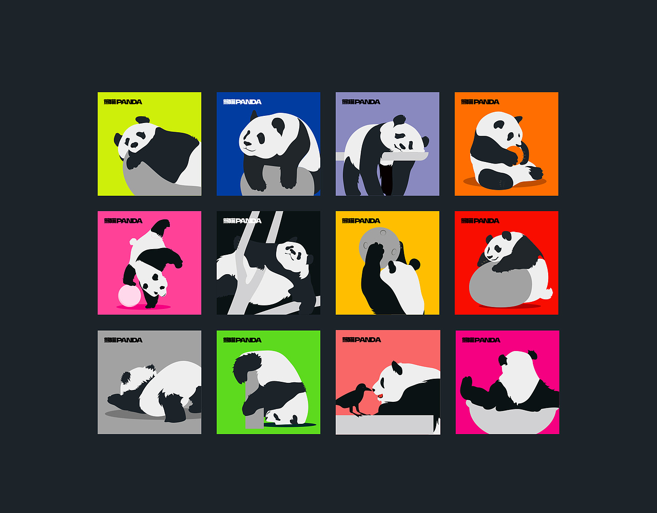 熊猫插画panda