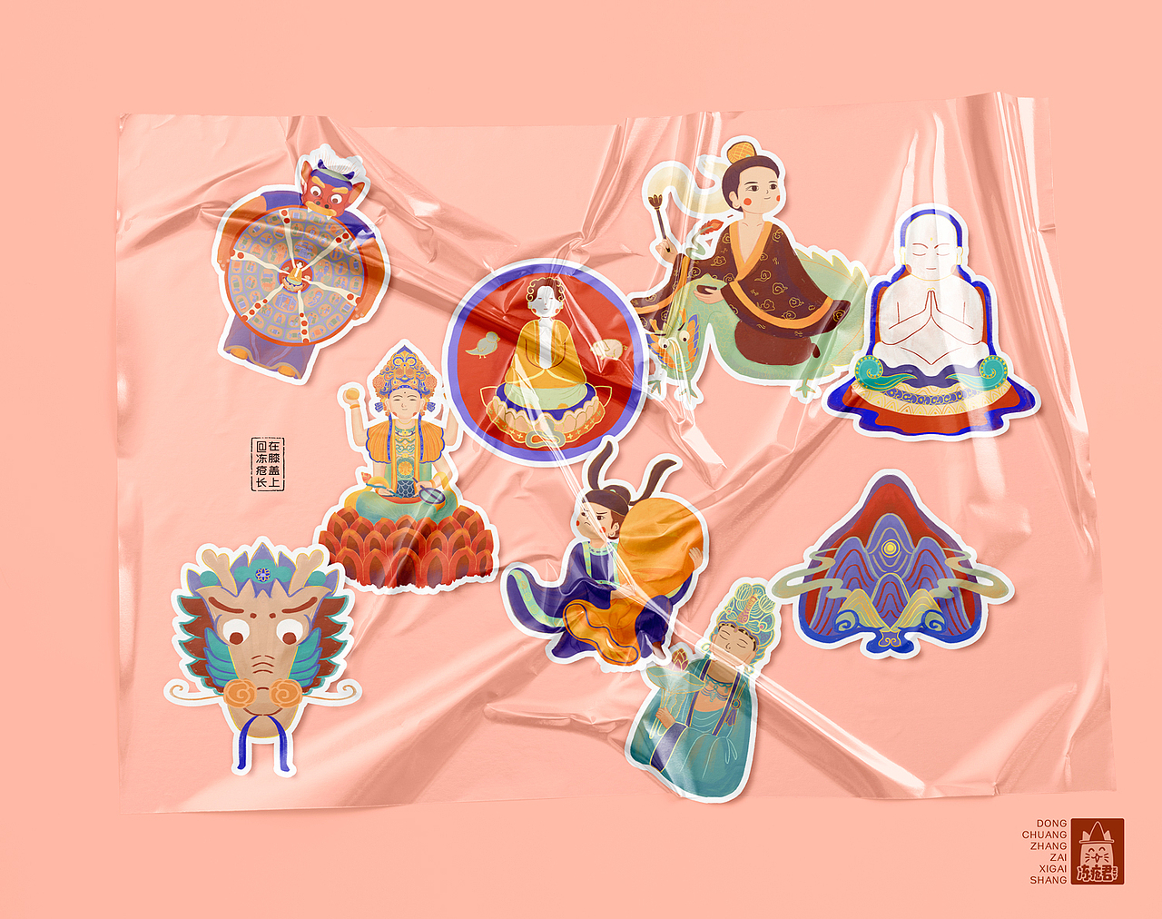 大足石刻插画X文创设计（图ZMzEwMjE2ODk2） - 创作习作 - 站酷设计师冻疮君l醒花造物原创素材 - 站酷ZCOOL