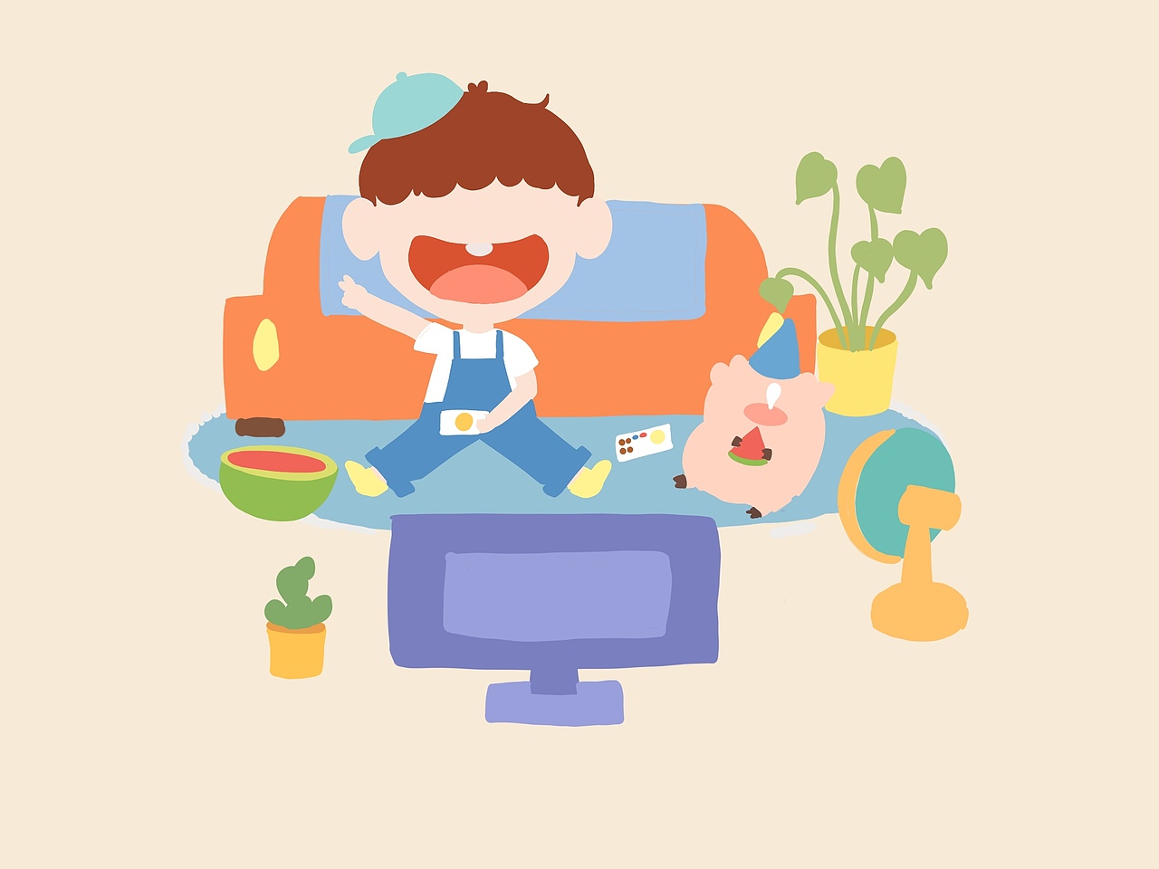 儿插—耶!又赢了！（图ZMzYyNzUxMzk2） - 儿童插画 - 站酷设计师北辞_bc原创素材 - 站酷ZCOOL