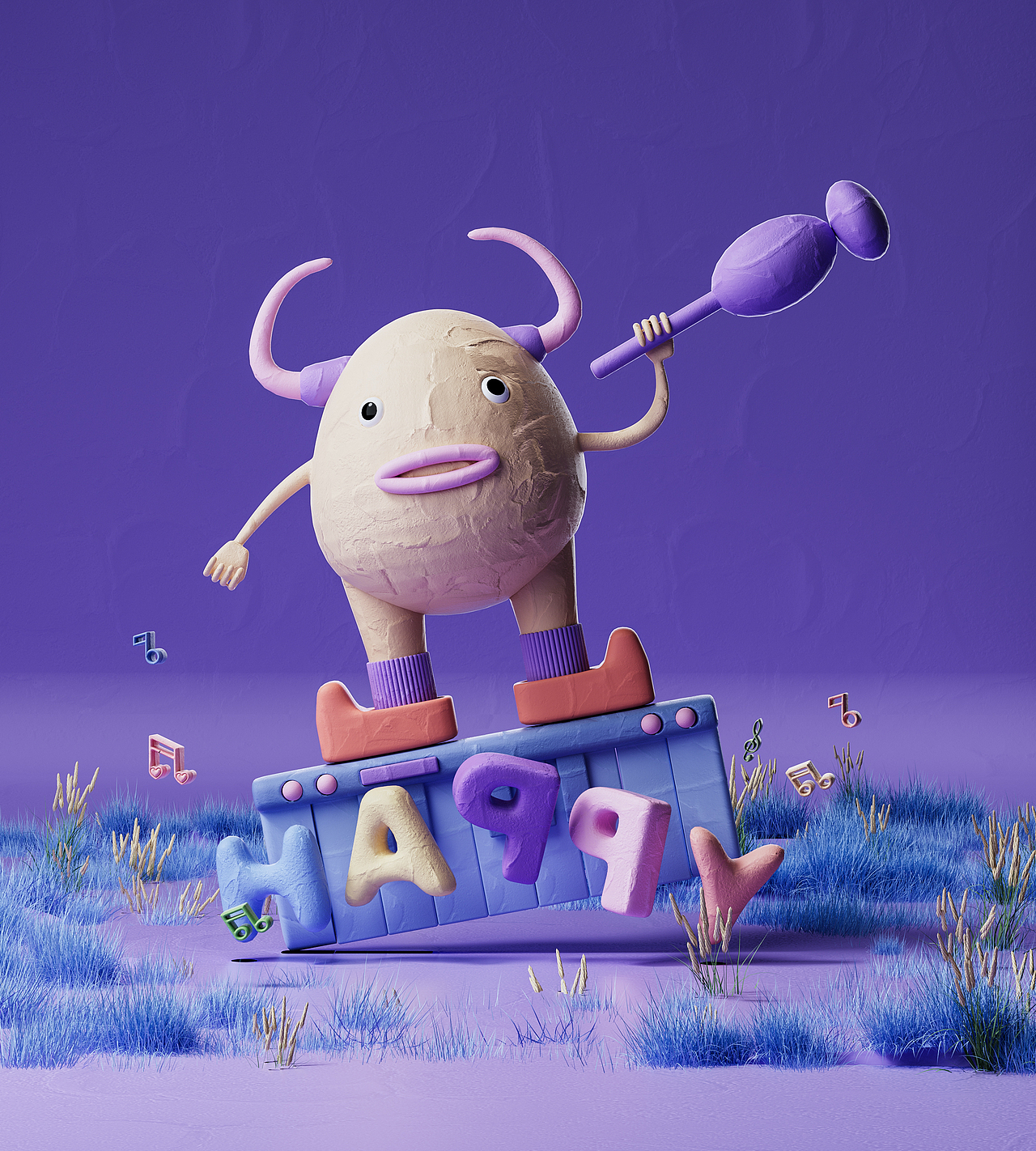 C4D建模渲染 《小怪兽音乐会》