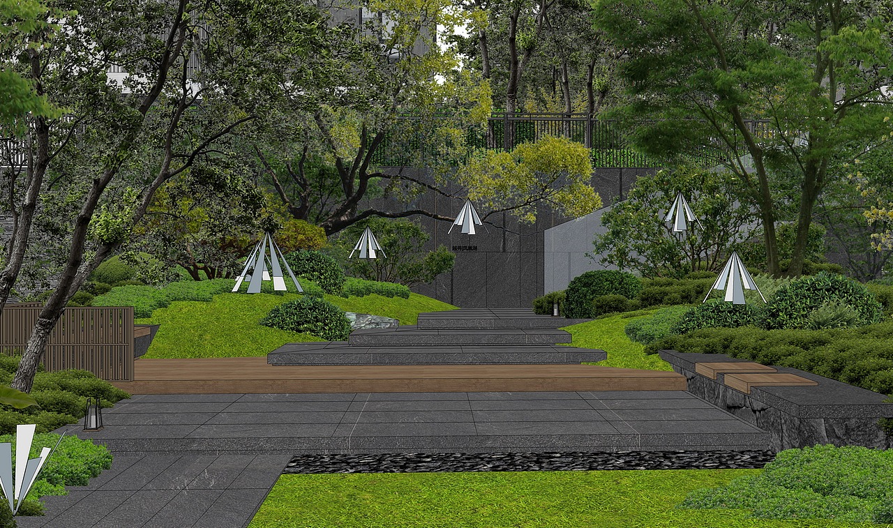 越秀凤凰湖大区景观SU模型下载