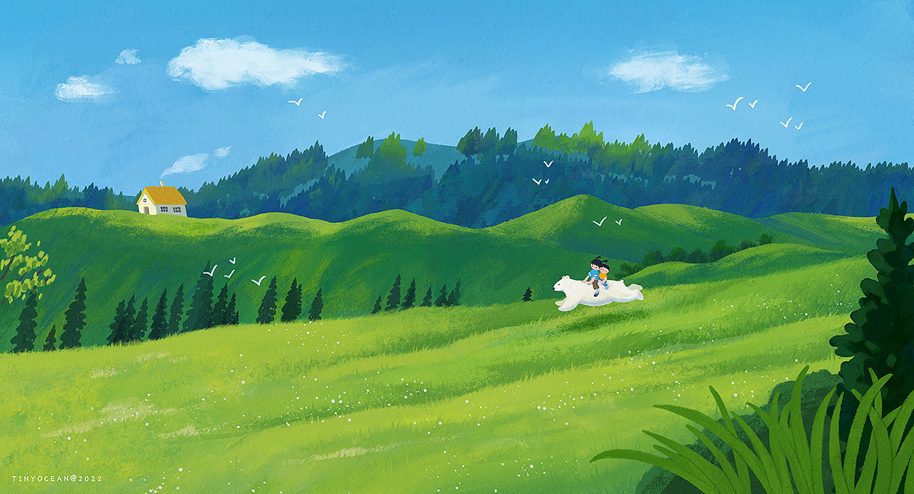 有我陪你长大/60天色彩速涂（图ZMzA0Nzg0NjA4） - 创作习作 - 站酷设计师豆丁洋原创素材 - 站酷ZCOOL