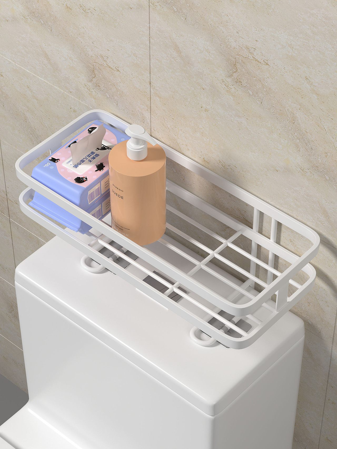 C4D产品建模渲染-马桶置物架