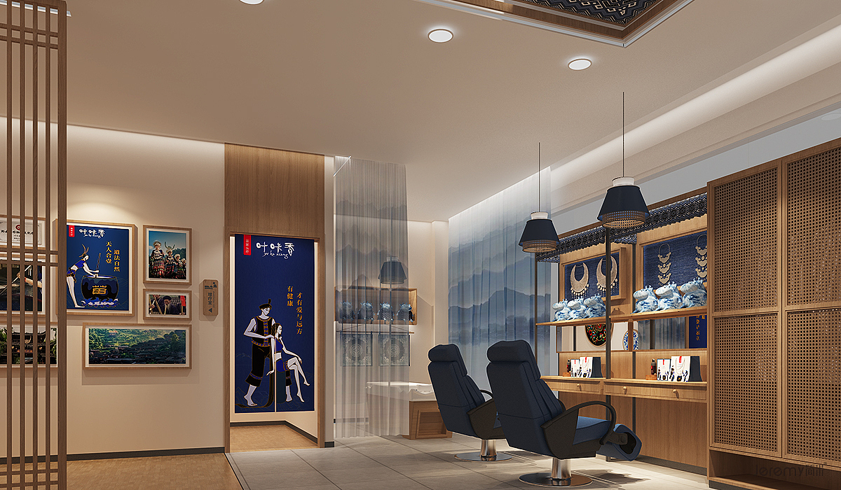 贵州叶咔香苗家头疗连锁形象SI设计