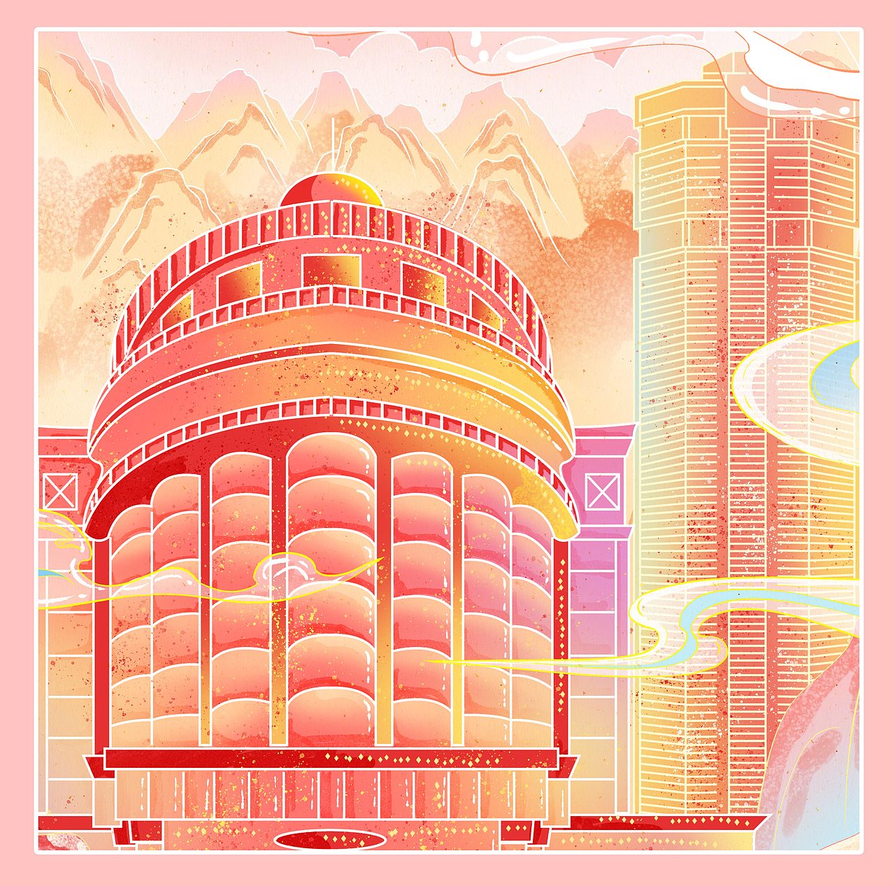 原创城市系列插画（图ZMjk4MTc0MDM2） - 创作习作 - 站酷设计师焦你画原创素材 - 站酷ZCOOL