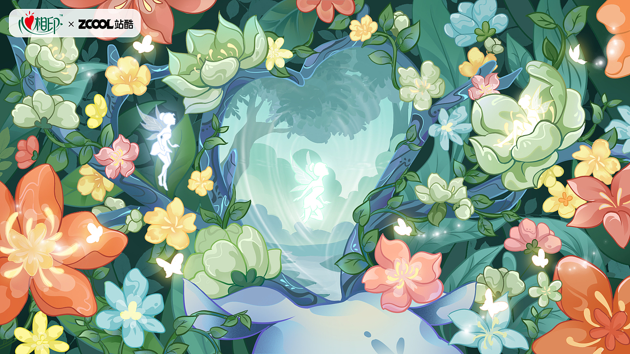 心相印【一鹿生花】（图ZMzM2NTcwMTky） - 商业插画 - 站酷设计师景花怜原创素材 - 站酷ZCOOL