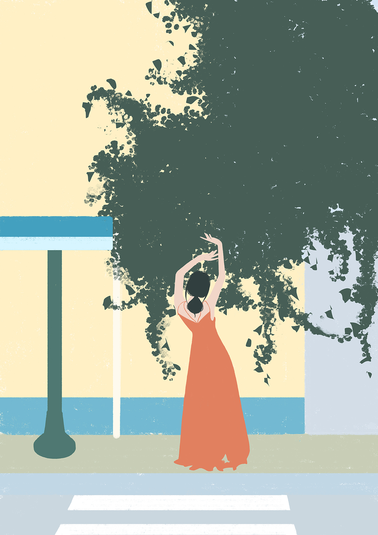 围墙外的花（图ZMzE1NjAxNzg4） - 艺术插画 - 站酷设计师欧克欧克ok原创素材 - 站酷ZCOOL