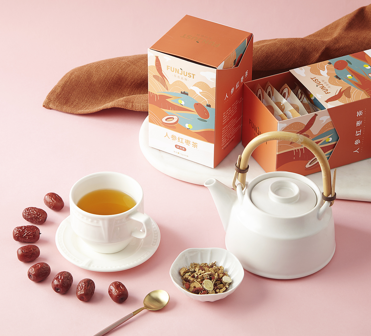 FUNJUST-人参红枣茶（图ZMzI4ODk5MDU2） - 产品摄影 - 站酷设计师孟涂原创素材 - 站酷ZCOOL