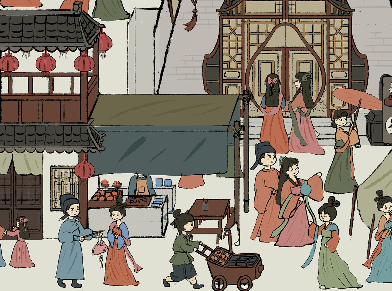 是我喜欢的街道吖（图ZMzMwNzM0OTg4） - 商业插画 - 站酷设计师努力画图的兔子原创素材 - 站酷ZCOOL