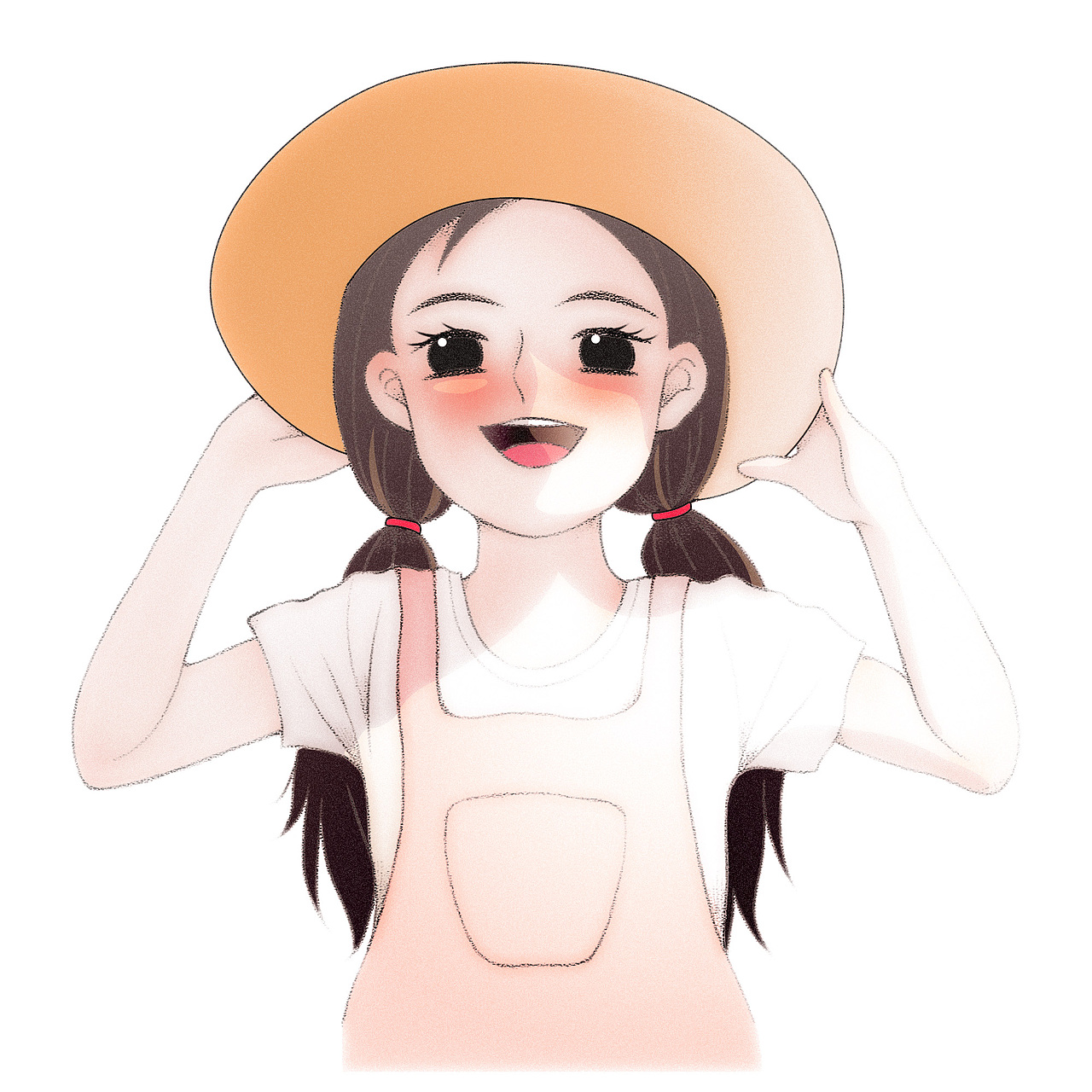 笑(附線稿) 【挑戰(zhàn)百變頭像 第三十一張】（圖ZMzQxODAzNjEy） - 創(chuàng)作習(xí)作 - 站酷設(shè)計(jì)師冰藍(lán)茉莉原創(chuàng)素材 - 站酷ZCOOL