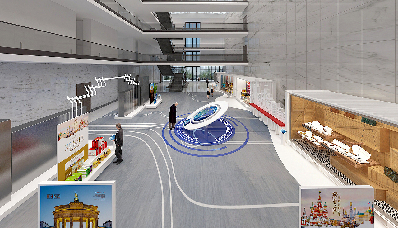 国际陆港 贸易展厅（图ZMzU2MDQ1MzA4） - 展陈设计 - 站酷设计师jjlee原创素材 - 站酷ZCOOL