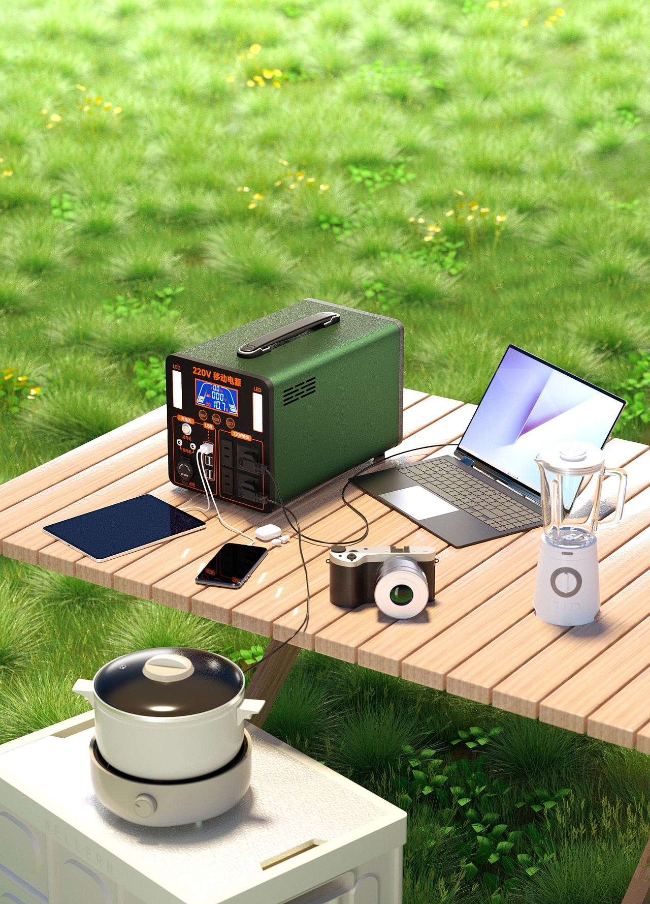 4-5月产品渲染|户外储能|充电枪（图ZMzcwNzM0OTAw） - 产品 - 站酷设计师孤酒GJ原创素材 - 站酷ZCOOL