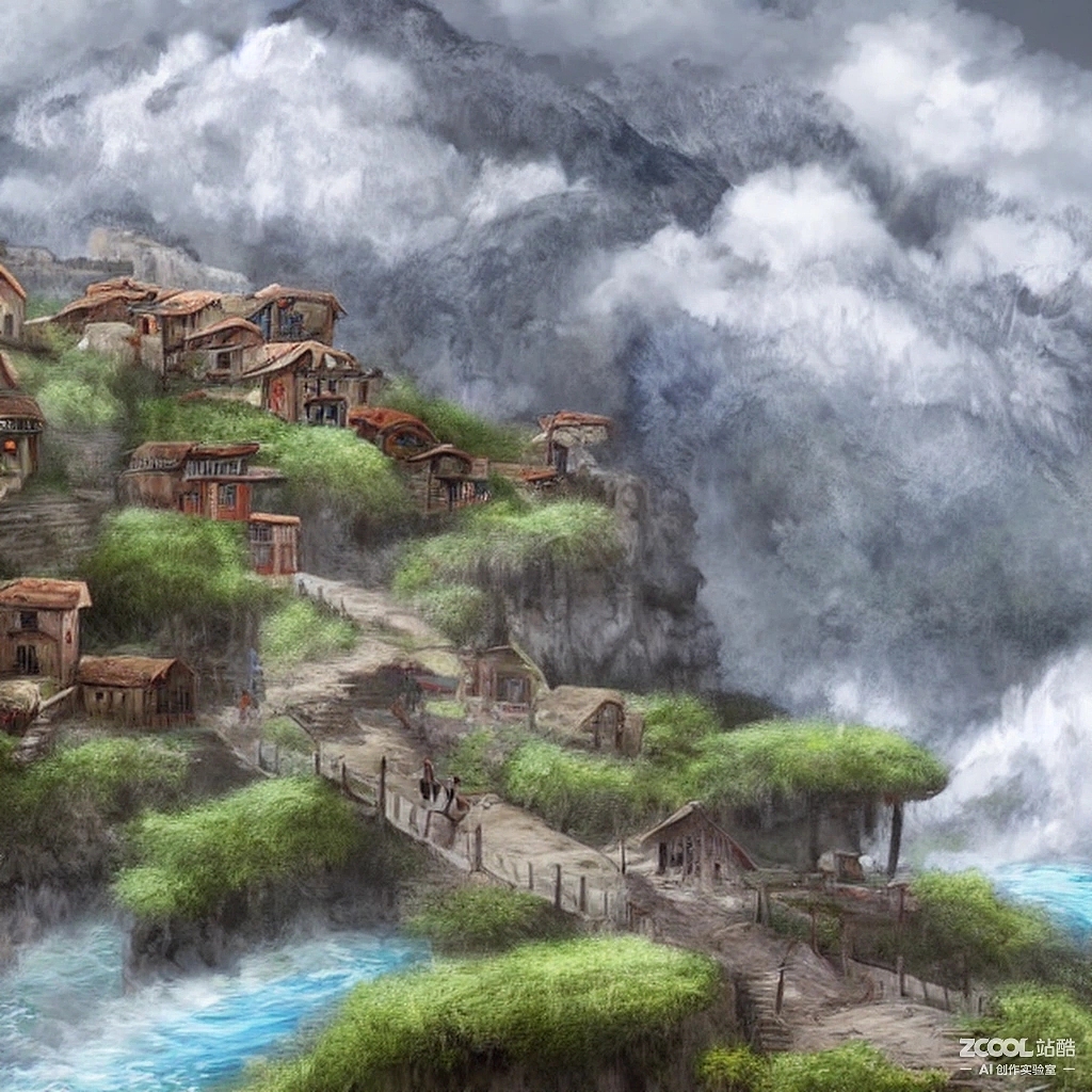 陽(yáng)光 霧氣 日暮的早上,山上和建筑（圖ZMzE4Nzk4MjA0） - 商業(yè)插畫(huà) - 站酷設(shè)計(jì)師東樓妮子原創(chuàng)素材 - 站酷ZCOOL