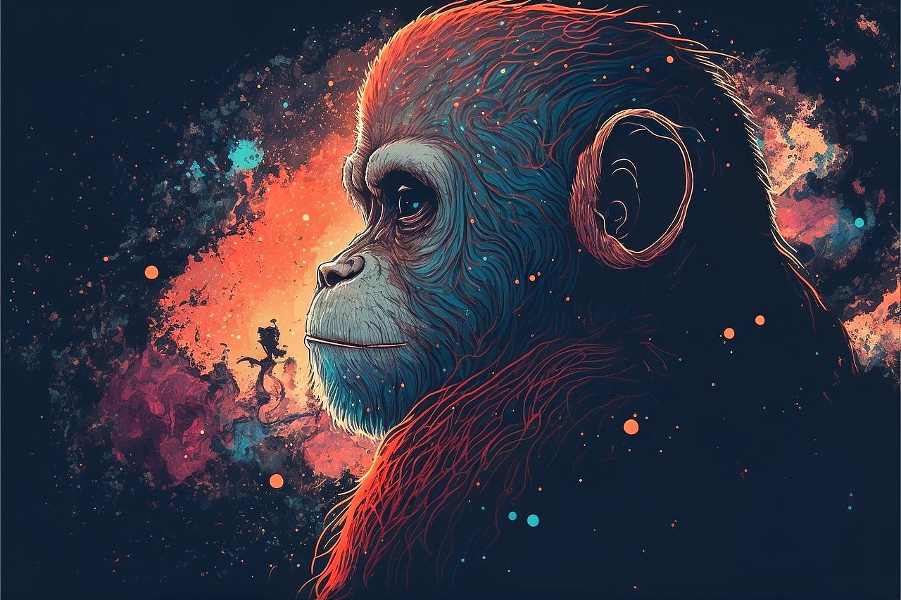 彩色线条十三生肖