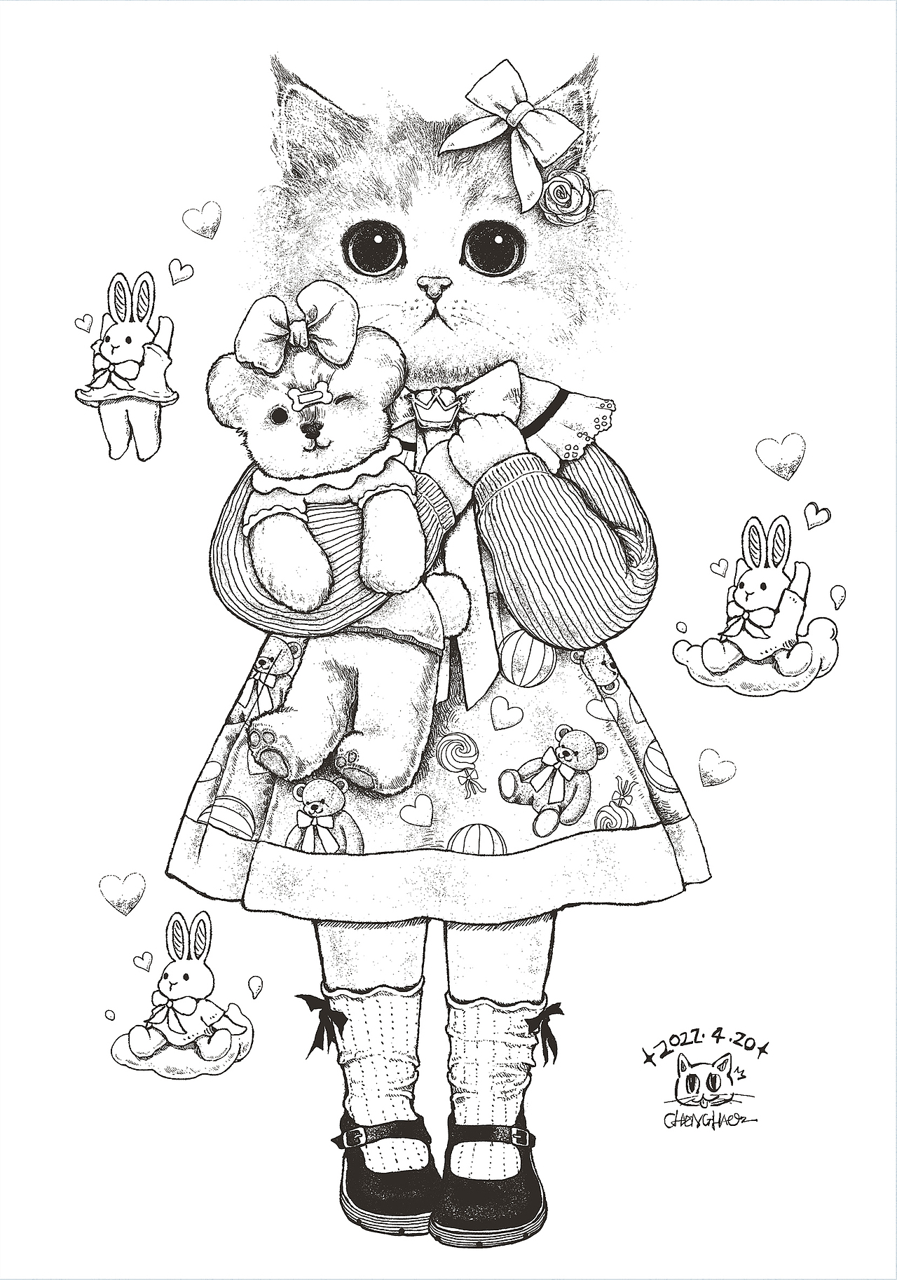 梦中情猫dream cat-海山双布偶(含步骤图)