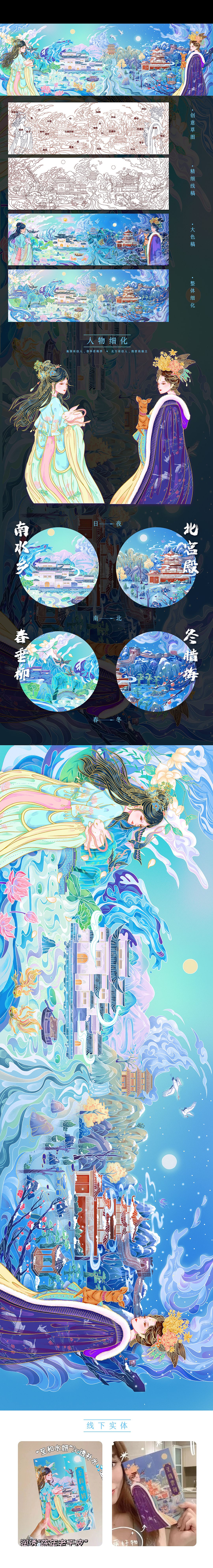 《至和玉妍》国货化妆品面膜国潮插画（图ZMzQyNTI3NjA4） - 商业插画 - 站酷设计师槐夏十三原创素材 - 站酷ZCOOL