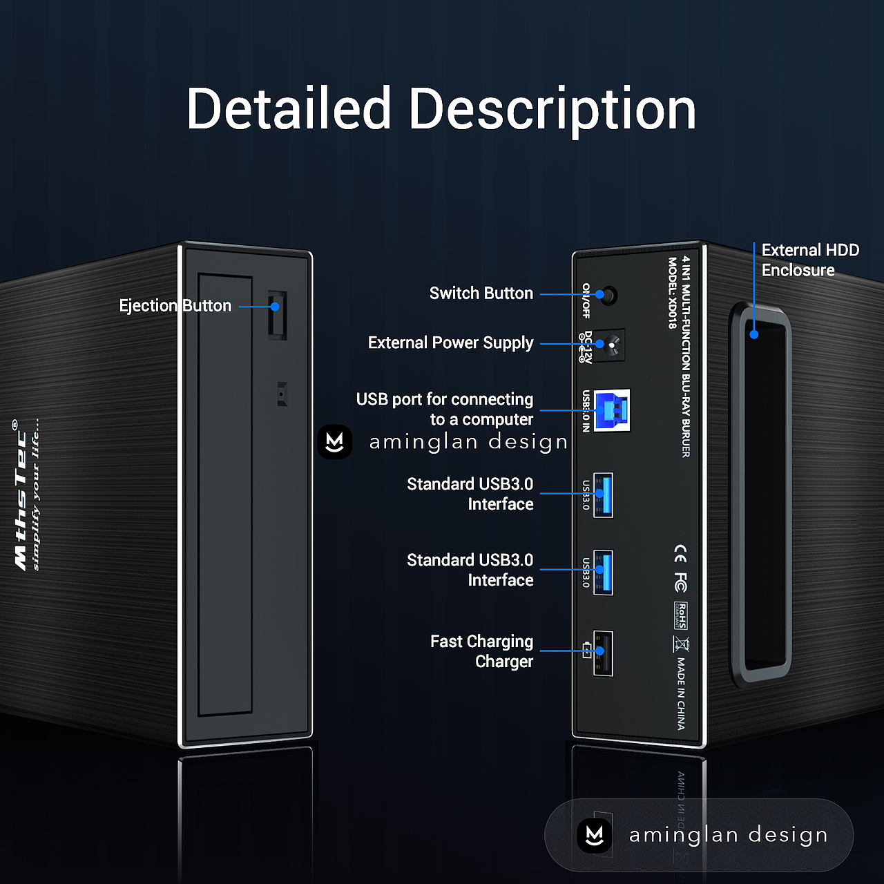 电脑光驱宣传视频设计+主图设计