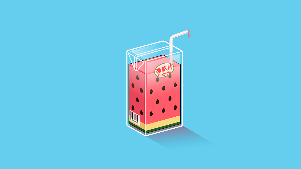 AI ILLUSTRATION 西瓜汁饮料矢量图形插