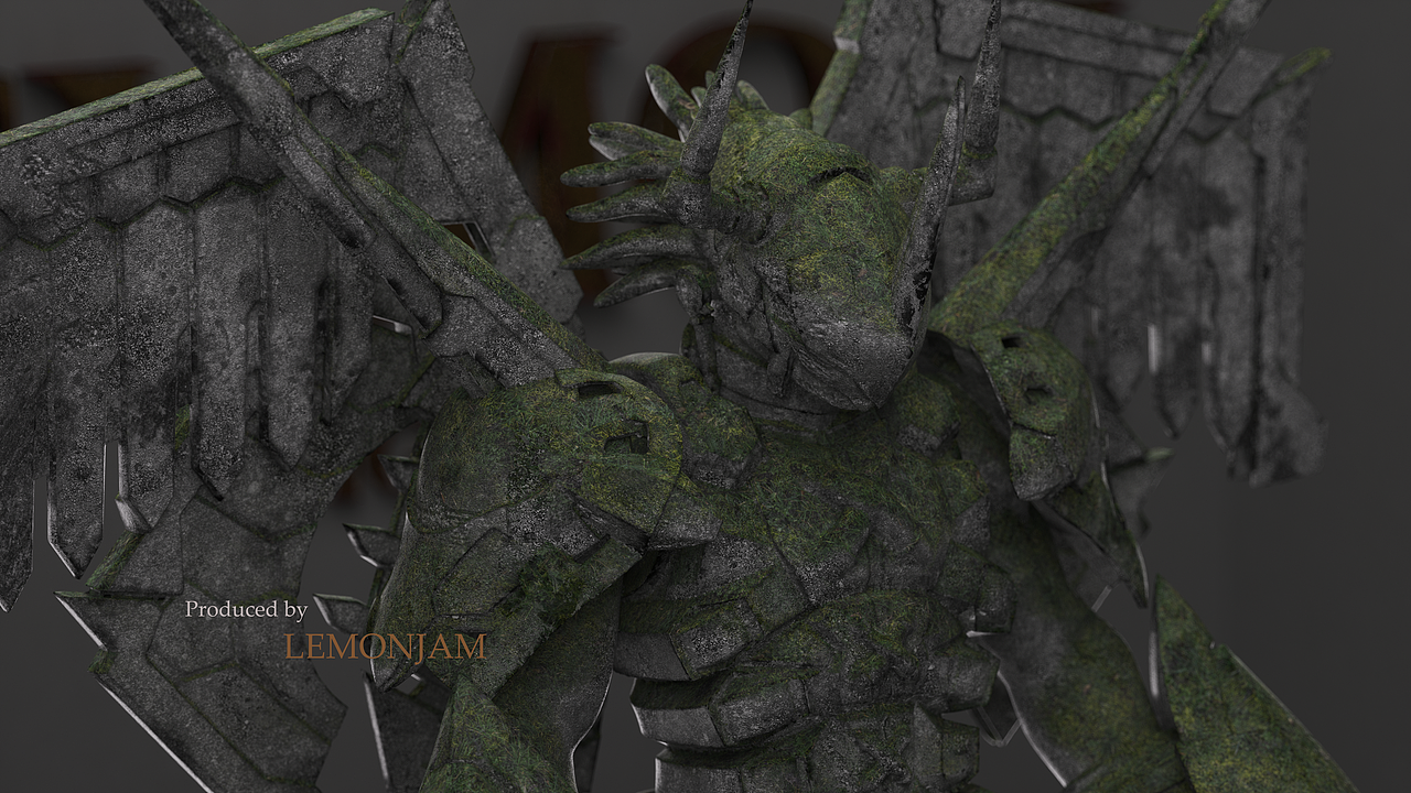 《数码宝贝》-天女兽/战斗暴龙兽雕塑渲染