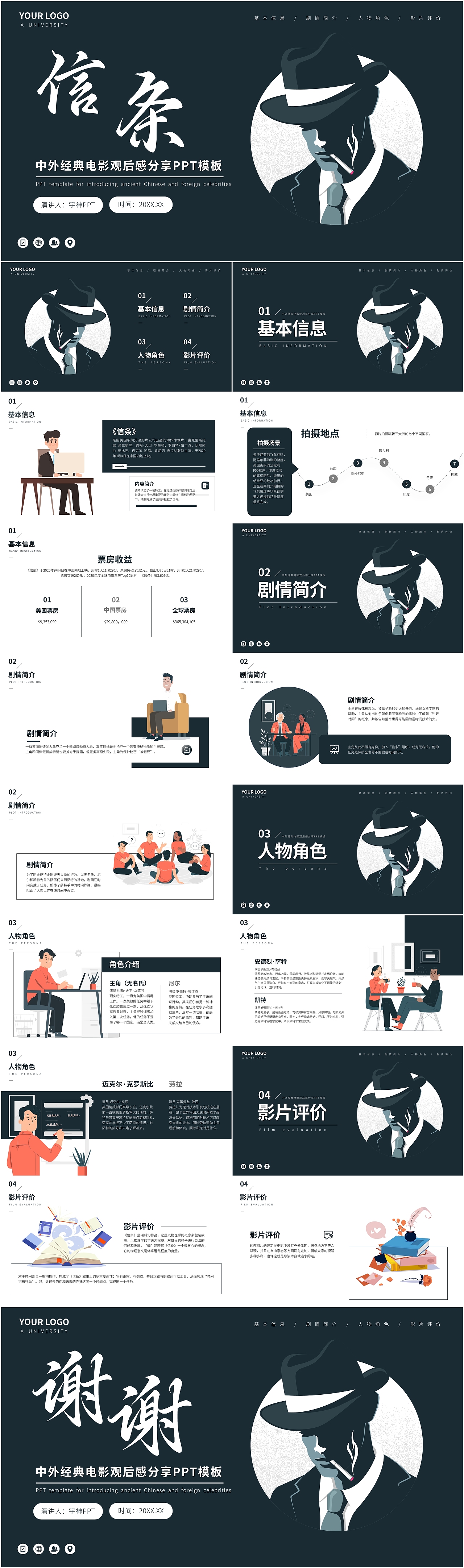 信条诺兰经典电影观后感分享PPT
