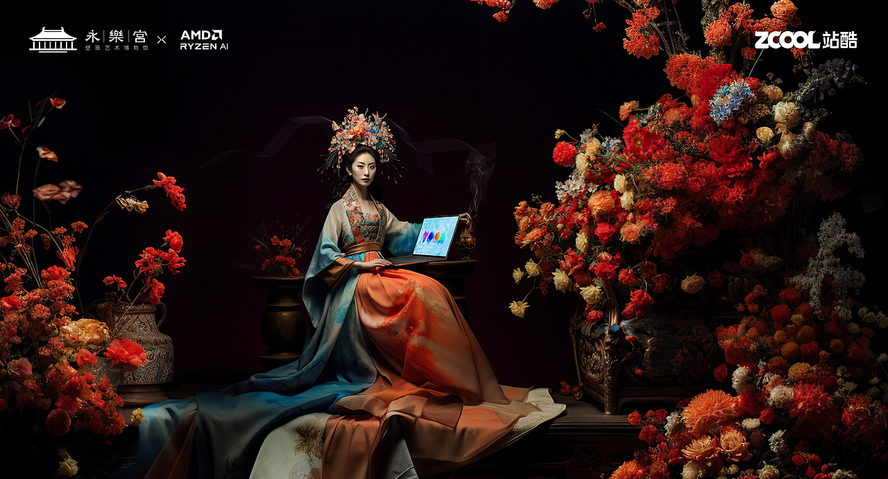 奉宝玉女丨博山炉不如AMD Ryzen AI引擎新机香！我AI了（图ZMzU3MDU4NjY4） - AI作品 - 站酷设计师Tobey马大哈原创素材 - 站酷ZCOOL