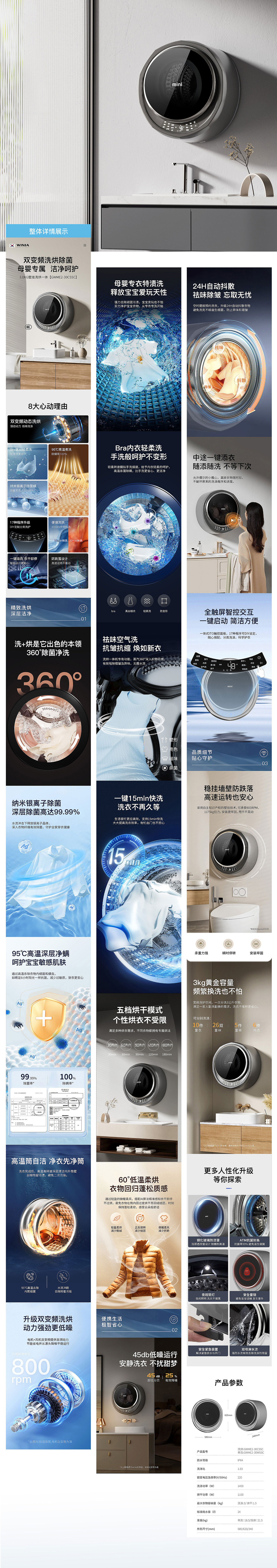 3C类目 | 壁挂洗衣机详情视觉优化方案